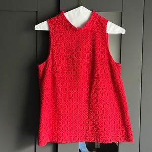 J.crew red sleeveless eyelet top j. Crew